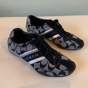 Coach Jayme Black, White and Silver Tennis Shoes sz 6